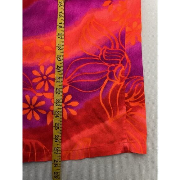 Vintage 60’s Isoshima's Hale Aloha Hawaiian Shirt Orange Pink Fuzzy Large - Picture 8 of 9
